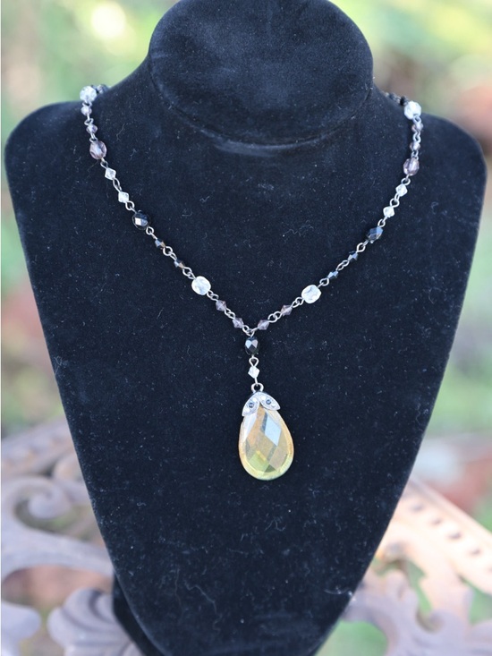 Jewelry - Brilliant Yellow Teardrop Pendant Necklace - Women Jewelry